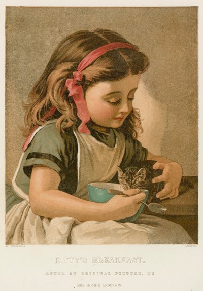 El desayuno de Kitty de Sophie Gengembre Anderson